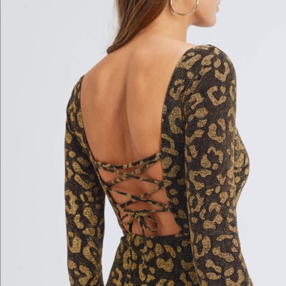 Metallic leopard dress NWT privy - Picture 7 of 10